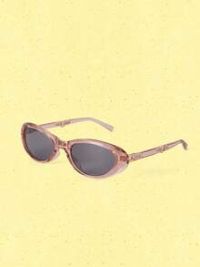 Popjeli Y2K Retro Sweet And Cool Wind Transparent Cat Eye Glasses, Metal Temple Design, Daily Versatile Commuting Fashion - Multicolor - View 8