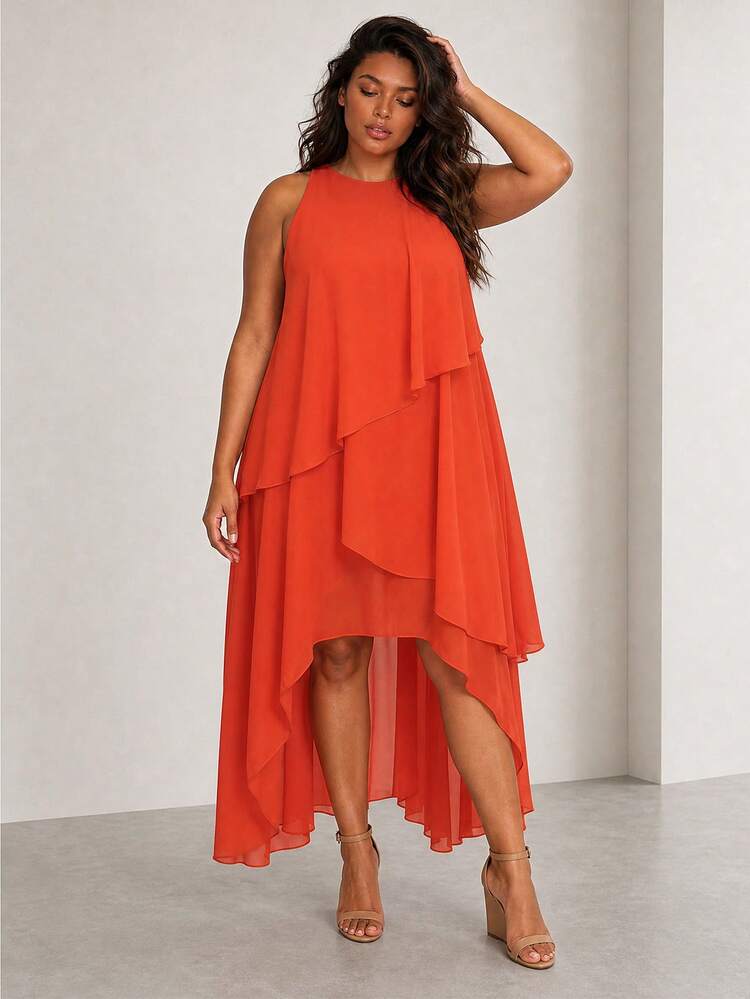 red high low chiffon dress Red Mother Of The Bride Dress A Line Chiffon V Neck Ruffle Sleeves Appliques Waist High Low Mother Of The Bride Dresses