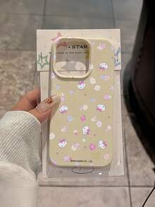 HELLO KITTY AND FRIENDS | SHEIN Hello Kitty 全角色與反派彩色貼紙拼貼印花皮革手機殼 防震防摔 全包覆保護殼 適用 iPhone 17 Pro Max 16 15 14 13 12 Pro Max Plus Y2K 復古美學 可愛少女風 Ins 高顏值手機殼 - 彩色 - 查看 6