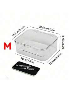 1 pieza Organizador de medicina Caja de almacenamiento, Estuche de almacenamiento de escritorio transparente, Contenedor de almacenamiento a prueba de polvo con tapa abatible. Organizador de medicina mini para el hogar. Almacenamiento multifuncional para cosméticos, mascarillas faciales, papelería, artículos varios - transparente - Ver 5