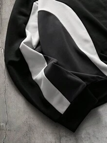 AXEPEAK 男士圓領長袖寬鬆套頭運動衫 - 黑色 - 查看 3