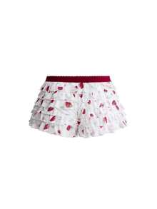 ROMWE Grunge Punk Shorts mini de cintura baja estilo pastel con estampado de leopardo en todo el Body y volantes multicapa en el bajo, Y2K Hot Girl - Multicolor - Ver 2