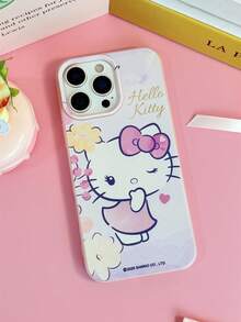 HELLO KITTY AND FRIENDS | SHEIN HelloKitty 全角色與反派彩色貼紙拼貼印花 粉色邊框皮革紋理手機殼 防震防摔 全包覆保護殼 適用 iPhone 17 Pro Max 16 15 14 13 12 Pro Max Plus Y2K 復古美學 可愛少女風 Ins 高顏值手機殼 - 彩色 - 查看 4