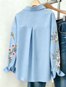 Franclia Women's Floral Print Button Front Long Sleeve Casual Shirt - Multicolor - View 2