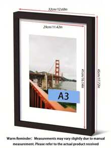 1/3 إطار صور خشبي 30 * 40 سم، يناسب صور 30 * 40 سم/12 * 16 بوصة، متوفر باللون الأحمر/الأسود وألوان أخرى، لا يشمل ورق الصور، هدية عيد ميلاد/تخرج - متعدد الألوان - مشاهدة 21