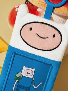 ADVENTURE TIME X SHEIN 藍白動畫卡包，可愛造型，適合放置偶像小卡、工作證、校園卡、交通卡等，透明 PVC 視窗設計，可掛在包包上 - 探險活寶 - 查看 3