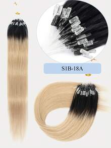 14-18吋 30G 微環接髮 真人髮 S1B-18A色，免膠水、易安裝、隱形微環真人髮，適合髮量稀疏者，常用於增加髮量與造型，女性用微珠接髮 - S1B-18A - 查看 3