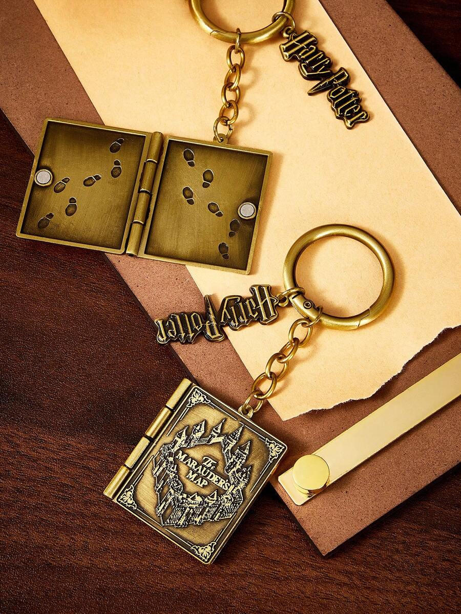 HARRY POTTER X SHEIN 時尚鋅合金復古酒吧包掛飾,紀念品、收藏品、禮物、錢包、書包、背包、汽車配件,中性通用 - 彩色 - 查看 1