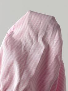 SHEIN PETITE 女款休閒寬鬆條紋長褲 - 粉色 - 查看 8