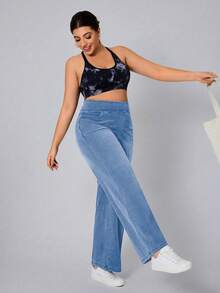Flexra Plus Size Soft Mid-Blue Wash Stretch Denim Jeans - Light Wash - View 5