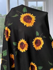 SHEIN EZwear 大尺碼夏季休閒向日葵印花洋裝 - 彩色 - 查看 7