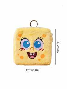 SpongeBob SquarePants | POKOJA LAND 1個卡通收納袋，零錢包與休閒包二合一，柔軟手提包，適合旅行、日常使用，適合青少年、女性與男性，生日、週年紀念或開學的可愛禮物點子 - 彩色 - 查看 3
