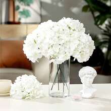 10/15/25/30Pcs White Artificial Hydrangea Flowers With Stems, Ideal For Wedding Bouquets, Tabletop Centerpieces, Home Indoor & Outdoor Ornaments, Birthday Gift, Party Layout, Wedding Supplies & Romantic Floral Decor - Multicolor - View 4