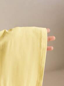 Poéselle Women's Colorblock V-Neck Slim Fit Casual Versatile Tank Top Everyday Brown And Yellow Summer - Light Yellow - View 8