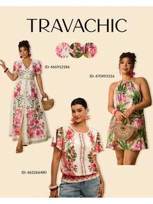 Travachic 大码无袖印花露背夏季连衣裙 毕业礼服 德比礼服 热带印花夏季女装 度假装 乡村音乐会装 锐舞派对装 音乐节女装 毕业礼服 欧洲夏季装 纳什维尔装 海滩度假装 热带度假装 - 綠色 - 查看 8