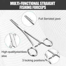 1pc/2pcs Professional Stainless Steel Tweezers - Precision Straight/Curved Tip Hemostatic Forceps, Suitable For Fishing, Pet Grooming And Outdoor Use - Durable Metal Pliers, No Electricity Required - silver - View 6