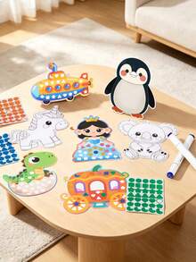 MINKOJA Double-Sided Kids DIY 3D Mosaic Sticker Art Kit, Geometric Pixel Puzzle & Coloring Craft Activity, Fine Motor Skill Developmental Toy With Hanging Ornament Design - Multicolor - View 5