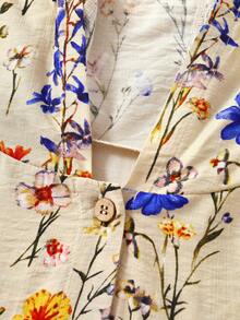 Rusticease Plus Size Autumn/ Casual Floral Print Hooded Jacket Dinner Fall - Multicolor - View 4