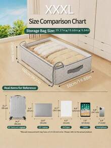 Large Storage Organizer Bag With Transparent Window Multi Layer Clothing Storage Box For Wardrobe Closet Under Bed Travel Suitcase Space Saving Vertical Storage For Clothing Bedroom Home - Multicolor - View 10