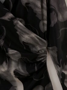 GlowEve Damen Große Größen Mittleres Alter V-Ausschnitt Wickel Bluse mit geraffter Seiten-Taille Sommer Elegant Lässig Urlaub - Verschiedenfarbig - Übersicht 5