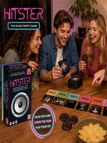 MINKOJA Hitster Music Party Board Game | Scan QR Code To Play Over 300 Classic Hit Songs Spanning 100+Years Of Global Music Hits, Build Music Timeline Release Year, 30-Minute Fast-Paced Interactive Entertainment - Multicolor - View 3