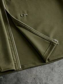 AXEPEAK Men's Contrast Color Lapel Collar Airplane Button Design Short Sleeve Shirt - Olive Green - View 5