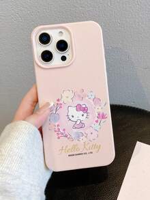 HELLO KITTY AND FRIENDS | SHEIN Hello Kitty 全角色與反派彩色貼紙拼貼印花 粉色邊框皮革紋理手機殼 防震防摔 全包覆保護殼 適用 iPhone 17 Pro Max 16 15 14 13 12 Pro Max Plus Y2K 復古美學 可愛少女風 Ins 高顏值手機殼 - 彩色 - 查看 4