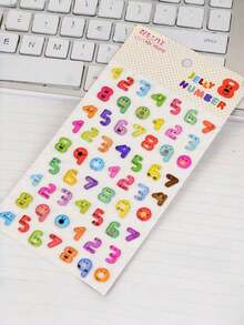 Joivida 2Pcs 3D Crystal Alphabet Number Stickers , Colorful Transparent Jelly Letter Number Stickers With Cute Cartoon Face Design, Self-Adhesive DIY Decals For Scrapbooking, Journaling, Notebook, Laptop, Water Bottle & Phone Case, Ideal For Birthday Party Favors & Creative Craft Projects (2 Styles Available) - multicolor - View 14