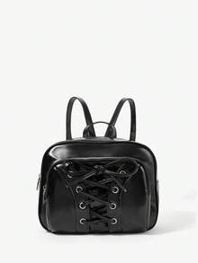 Viva Strut Ladies Bag, Sweet And Cool, Bow Strap Backpack, Street Style Women's Bag, Fashionable And Large Capacity, Suitable For Campus, Daily Commuting - Black - View 2