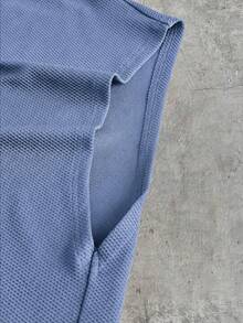 AXEPEAK Men's Metal Letter Patchwork Deep V-Neck Casual Tank Top - Blue - View 6