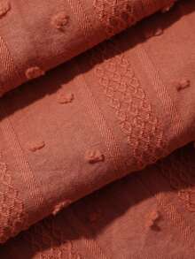 DAZY Spring Summer Loose Casual Elegant Round Neck Blue Women's Long Dress - Rust Brown - View 4