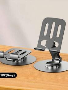 1Pc Foldable Phone Stand, Universal 360° Rotatable Adjustable Aluminum Alloy Desktop Phone Holder Base, Pocket Size, Portable Essential Accessory For Travel & Office Use - Multicolor - View 7