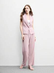 CUCCOO BIZCHIC 女款淺粉色麂皮質感經典平底拖鞋，舒適百搭，適合夏季通勤與辦公穿著 - 淺粉 - 查看 6