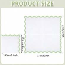 20pcs/40pcs/60pcs Green Wavy Edge Napkins, 2-Ply Classic White Napkins With Light Green Wavy Edges, Disposable Dessert Beverage Napkins, Suitable For Mother's Day, Bridal Shower, Gender Reveal Party, Birthday And Other Occasions - green - View 3