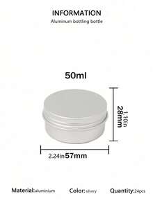 24/12 Stücke Aluminium Blechdosen mit Schraubverschluss, 10ml/30ml/50ml/60ml Aluminium Blechdosen nachfüllbare Behälter, Metalldosen mit Deckeln, leere Aluminium Dosen Metallkerzen Aufbewahrungsdosen Reisedosen, geeignet für Basteleien, Süßigkeiten, Kosmetik, Lippenbalsam, Kerzen, DIY - Silber - Übersicht 17