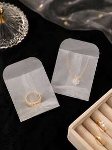 50/10pcs Semi-Transparent Mini Jewelry Envelopes, Self-Sealing Paper Bags, Suitable For Rings, Necklaces, Earrings, Seed Storage And Coin Protection, Coin Collection | Transparent Packaging | Self-Sealing Envelopes - multicolor - View 2