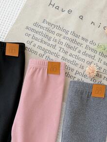 SHEIN 女嬰休閒百搭日常穿著保暖內裡內搭褲 3件套 - 彩色 - 查看 4