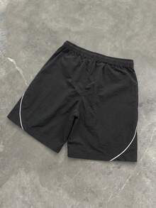 STYNVO Herren Kordelzug Taille Mode Lässig Shorts - Schwarz - Übersicht 2