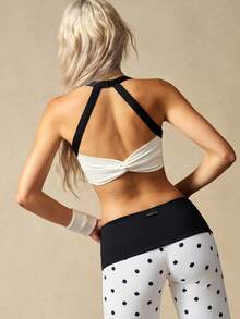 VARSIVA Sujetador deportivo con espalda retorcida y tirantes de mujer - Blanco y Negro - Ver 9