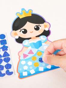 MINKOJA Double-Sided Kids DIY 3D Mosaic Sticker Art Kit, Geometric Pixel Puzzle & Coloring Craft Activity, Fine Motor Skill Developmental Toy With Hanging Ornament Design - Multicolor - View 3