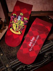 HARRY POTTER X SHEIN 4 Pasang Kaos Kaki Motif Garis-Garis Rumah, untuk Kembali ke Sekolah - pencampuran warna - View 8
