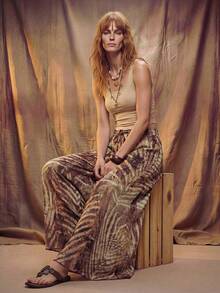 Fembélia Women's Fashionable Oversized Boho Cotton Casual Vacation Pants Beach Brown Summer - Multicolor - View 5