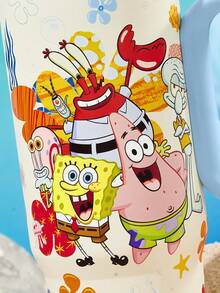 SpongeBob SquarePants | SHEIN 24盎司帶手柄保溫杯，真空隔熱水壺，不鏽鋼旅行隨行杯，車用杯 - 米白色 - 查看 8
