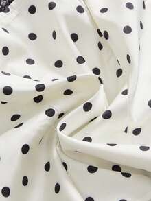 Sweetness Sweet Pure Girl White And Black Polka Dot Contrast Color Lace Trim Neckline Camisole Tank Top Women Brunch Summer Romantic Vintage - Apricot - View 4