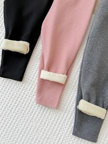 SHEIN 女嬰休閒百搭日常穿著保暖內裡內搭褲 3件套 - 彩色 - 查看 3