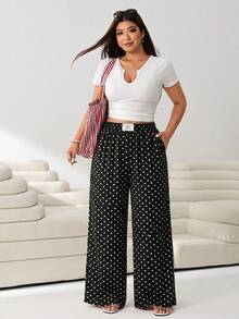 Solflare Pantalones de pierna recta casuales multicolores semitransparentes de talla grande para mujer - Multicolor - View 8