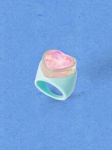 Popjeli 1 Cincin Resin Cinta Berwarna-warni, Perhiasan Musim Panas yang Lucu dan Menawan untuk Wanita dan Anak Perempuan, Cocok untuk Ditumpuk di Pantai dan Tepi Laut. - Berapa harganya? - View 13