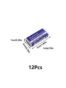 6/12/24 Packs Pencil Erasers, Rectangular White Erasers For School Office, Art Erasers For Drawing, Christmas Gifts Back To School - multicolor - View 8