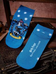HARRY POTTER X SHEIN 4 Pasang Kaos Kaki Motif Garis-Garis Rumah, untuk Kembali ke Sekolah - pencampuran warna - View 11