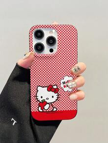 HELLO KITTY AND FRIENDS | SHEIN Hello Kitty 全角色與反派彩色貼紙拼貼印花皮革手機殼 防震防摔 全包覆保護殼 適用 iPhone 17 Pro Max 16 15 14 13 12 Pro Max Plus Y2K 復古美學 可愛少女風 Ins 高顏值手機殼 - 彩色 - 查看 4